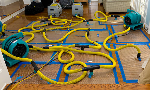 Professional Flood Damage Restoration technician working in Athens, MI